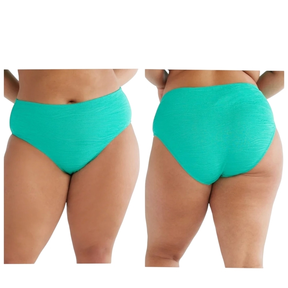 Time And Tru Mid Rise Green Bikini Swim Bottoms 2x NWT